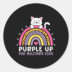Purple Up For Military Kids Month Military Child R Classic Round Sticker