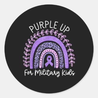 Purple Up For Military Kids Month Military Child R Classic Round Sticker