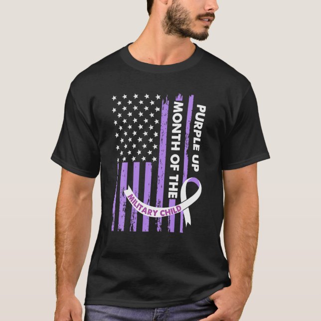 Purple Up For Military Kids Month Of Military Chil T-Shirt (Front)
