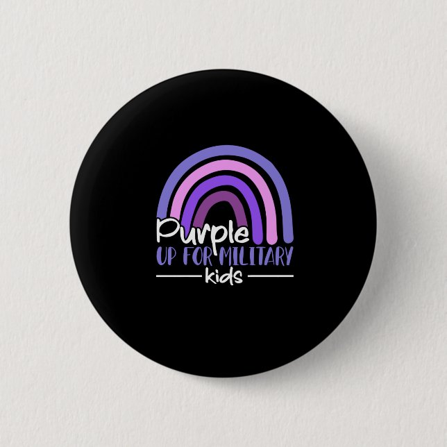 Purple up for military kids Rainbow Military child 6 Cm Round Badge (Front)