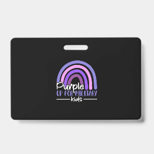 Purple up for military kids Rainbow Military child ID Badge