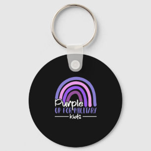 Purple up for military kids Rainbow Military child Key Ring