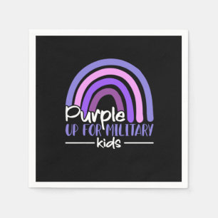 Purple up for military kids Rainbow Military child Napkin