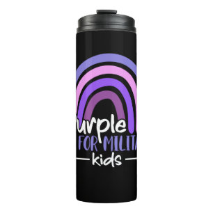 Purple up for military kids Rainbow Military child Thermal Tumbler