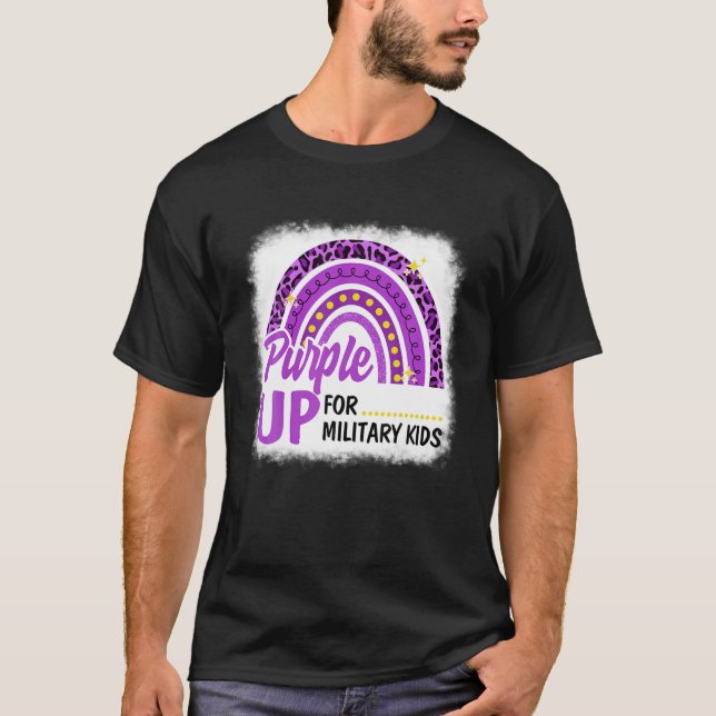 Purple Up For Military Kids Rainbow Military Kids T-Shirt (Front)