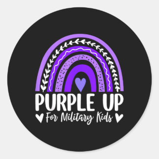 Purple Up for Military Kids Rainbow Month Military Classic Round Sticker