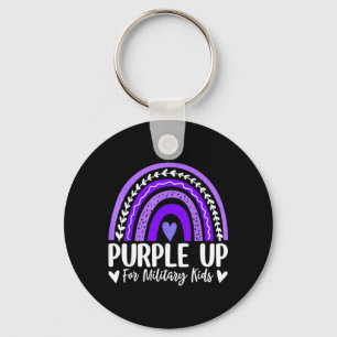 Purple Up for Military Kids Rainbow Month Military Key Ring