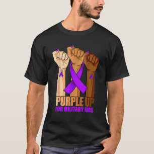 Purple Up For Military Kids Raising Hand Men Women T-Shirt