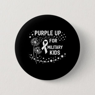 Purple Up for Military Kids Ribbon Dandelion 6 Cm Round Badge