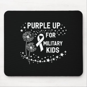 Purple Up for Military Kids Ribbon Dandelion Mouse Pad