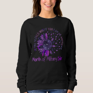 Purple Up For Military Kids Sunflower Military Bra Sweatshirt