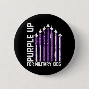 Purple Up for Military Kids Toddler Women Boys 6 Cm Round Badge