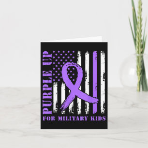 Purple Up For Military Kids Us Flag Military Child Card