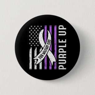 Purple Up for Military Kids USA Flag Military 6 Cm Round Badge
