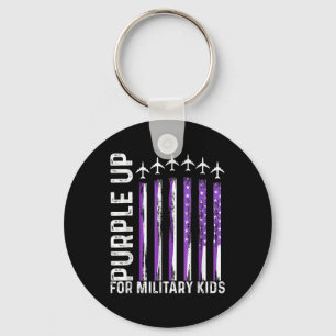 Purple Up For Military Kids Usa Flag Military Chil Key Ring