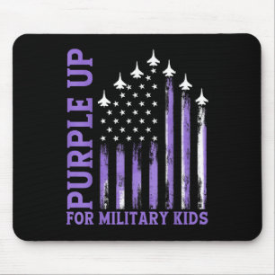 Purple Up For Military Kids Usa Flag Military Chil Mouse Pad