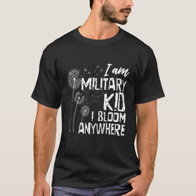 Purple Up I Am Military Kid I Bloom Anywhere Milit T-Shirt (Front)