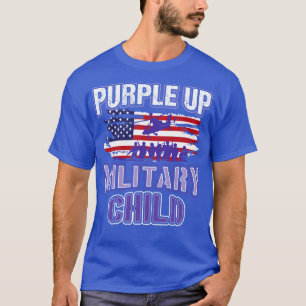 Purple Up Military Child American Flag Awareness M T-Shirt