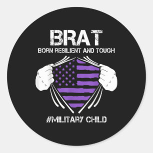 Purple Up Military Child Kids Brat Born Resilient  Classic Round Sticker