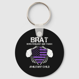 Purple Up Military Child Kids Brat Born Resilient  Key Ring