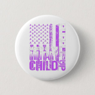 Purple Up Military Child Month USA Flag T-Shirt1 6 Cm Round Badge