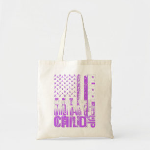 Purple Up Military Child Month USA Flag T-Shirt1 Tote Bag
