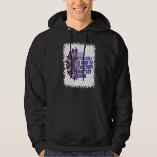 Purple Up Military Child Sunflower Leopard Bleache Hoodie