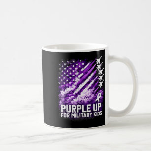 Purple up military kids april awareness usa flag coffee mug