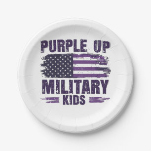 Purple Up Military Kids Awreness Month Paper Plate