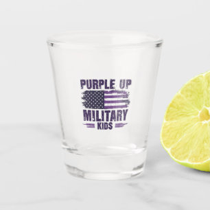 Purple Up Military Kids Awreness Month Shot Glass