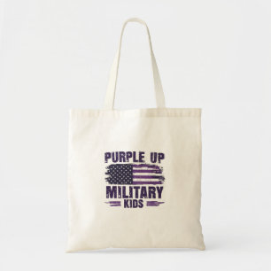 Purple Up Military Kids Awreness Month Tote Bag