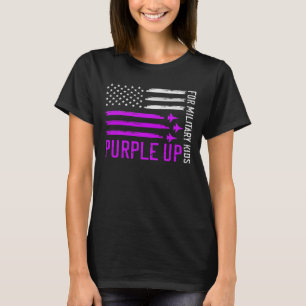 Purple Up Military Kids Military Child US Flag Air T-Shirt
