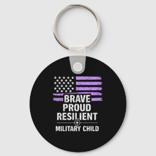 Purple up military kids month of military child key ring