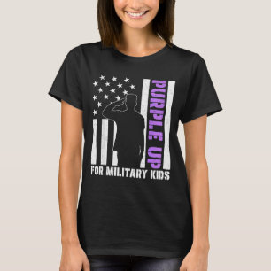 Purple up military kids usa flag month of the T-Shirt