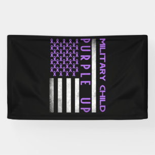 Purple Up Month Of Military Child Kids Awareness Banner