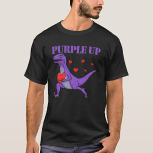 Purple Up Raptor Military Child Month Dinosaur Pur T-Shirt