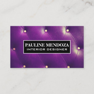 Purple Upholstery   Button Interior Padding Business Card