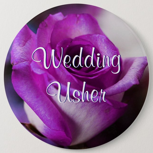 Purple Usher Rose 6 Cm Round Badge (Front)