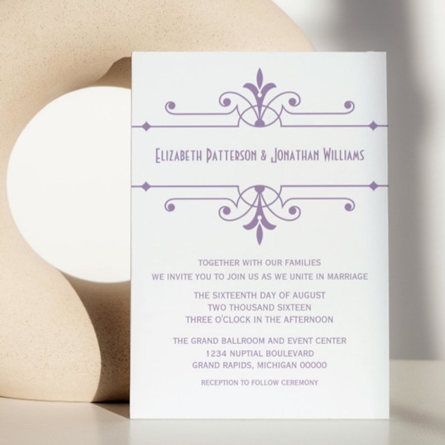 Purple v2 Fancy Ornamental Wedding Invite (Purple v2 Fancy Ornamental Wedding Invite)