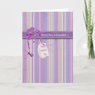 Purple Valentine Romance Holiday Card