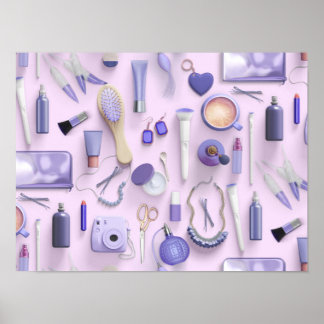 Purple Vanity Table Poster