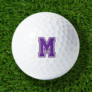 Purple Varsity Monogram Golf Balls