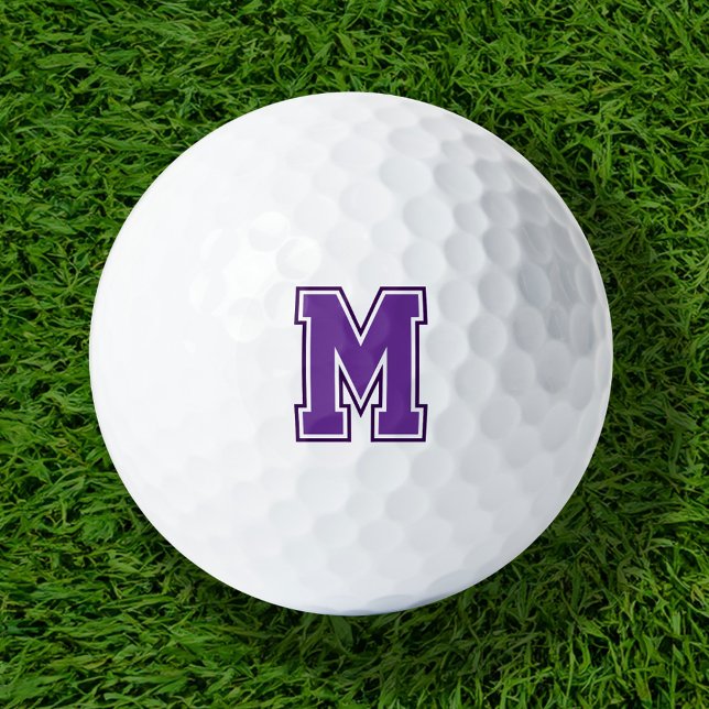 Purple Varsity Monogram Golf Balls (Creator Uploaded)