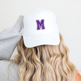 Purple Varsity Monogram Trucker Hat