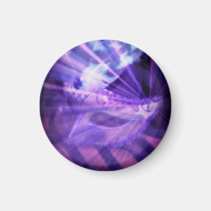 Purple Venetian Masquerade Mask Magnet