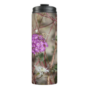 Purple Verbena And White Pincushion Wildflowers Th Thermal Tumbler