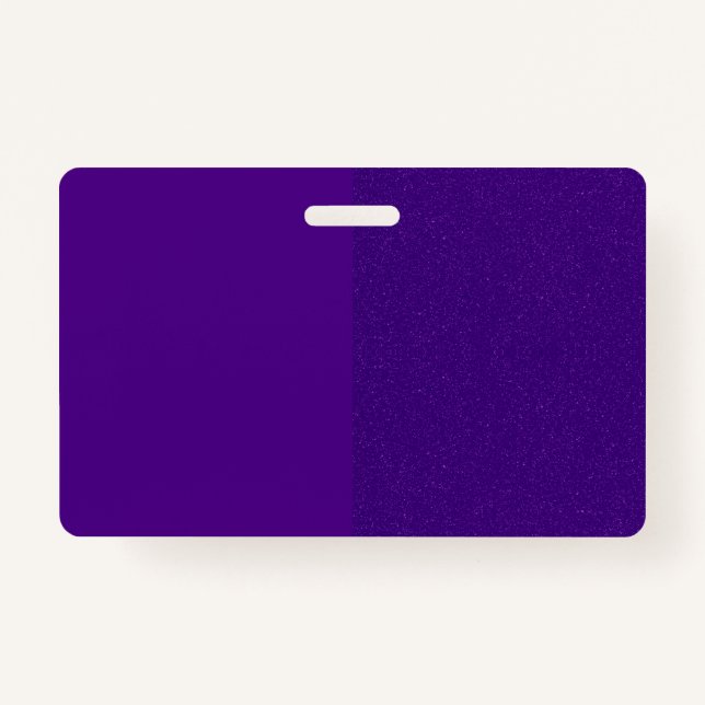 Purple Vertical Split Glitter Badge – Customisable ID Badge (Front)