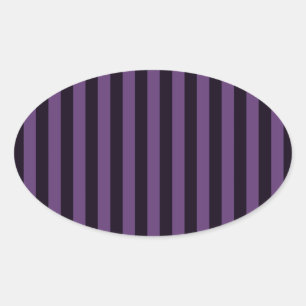 Purple Vertical Stripes Customise This! Oval Sticker