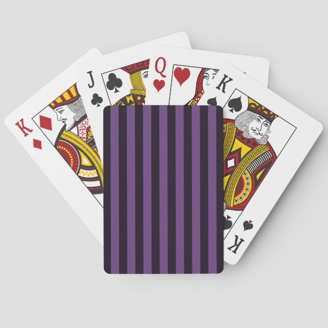 Purple Vertical Stripes Customise This! Playing Cards (Back)