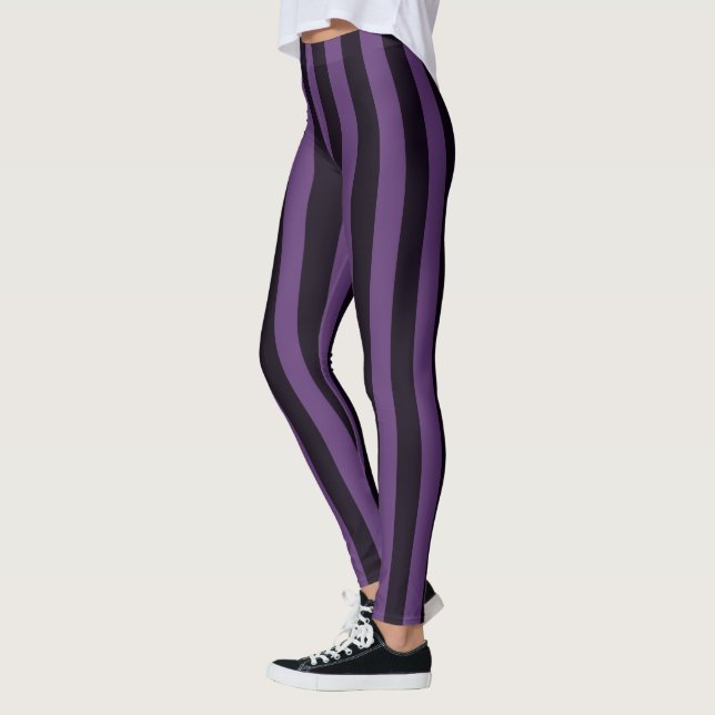 Purple Vertical Stripes Decor on Leggings (Left)